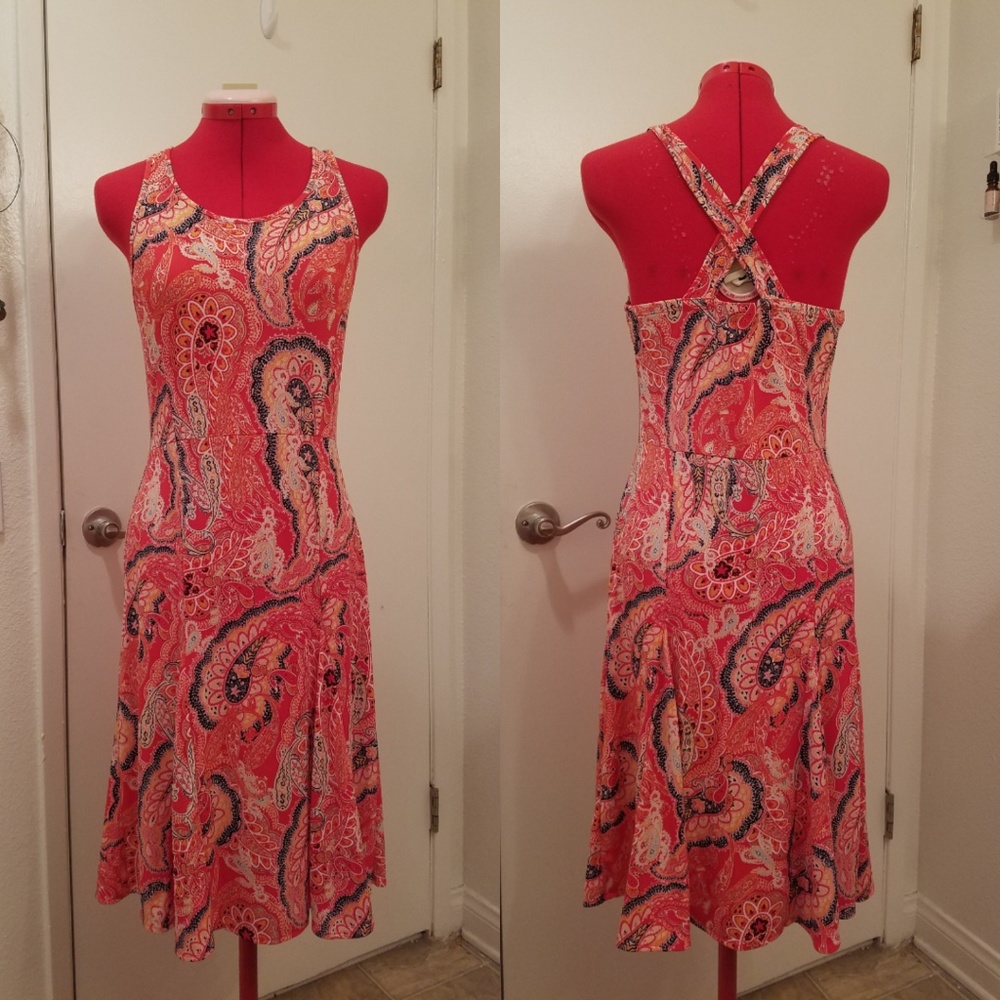 Orange paisley Banana Republic casual dress, small